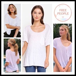 FREE PEOPLE BOHO TEE FLOWY TUNIC T-SHIRT TOP A2C